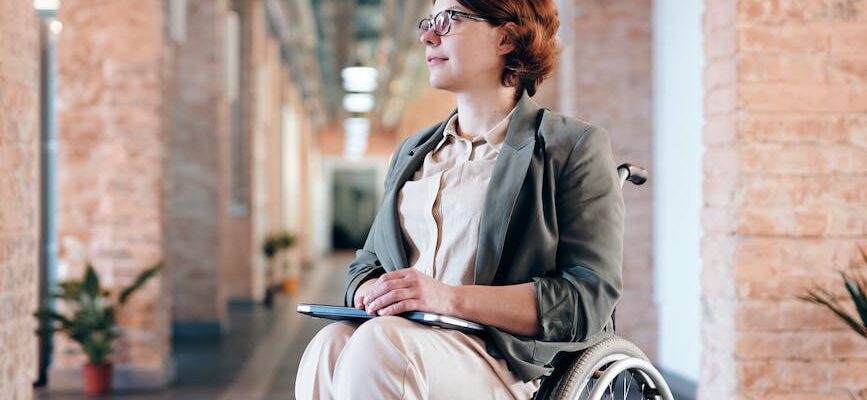 woman sitting on wheelchair